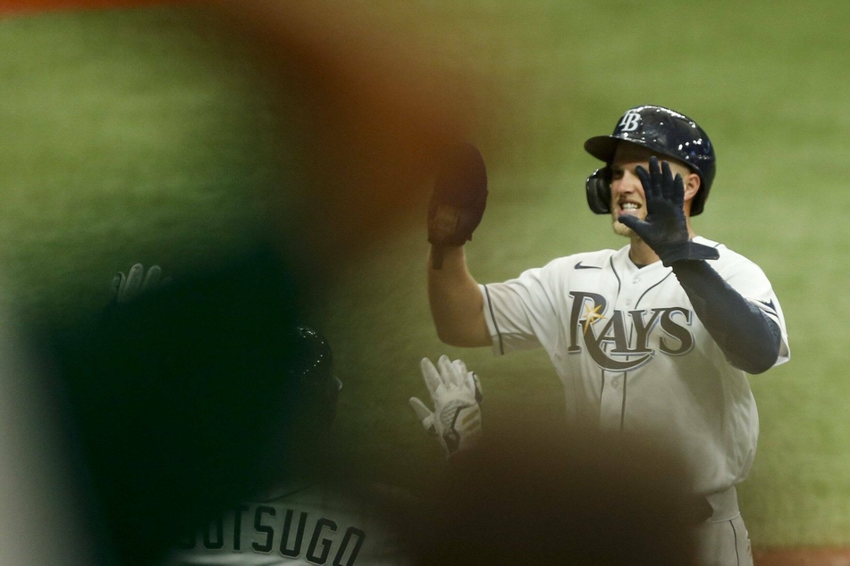 Tampa Bay Rays designated hitter Austin Meadows (17)