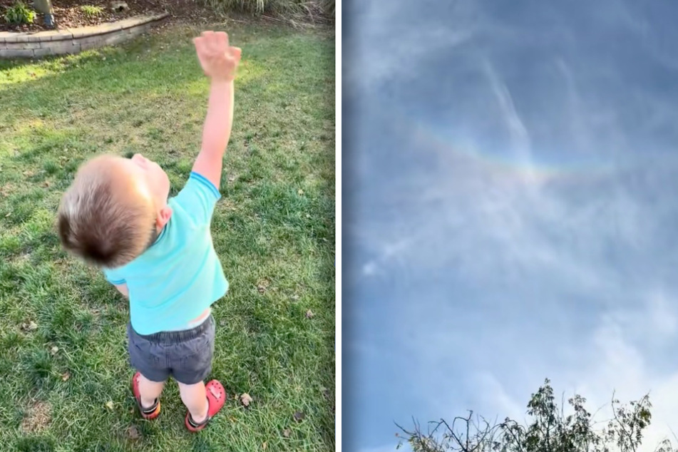 Easton is always on the look out for rainbows, which he interprets as greetings from his old pal.