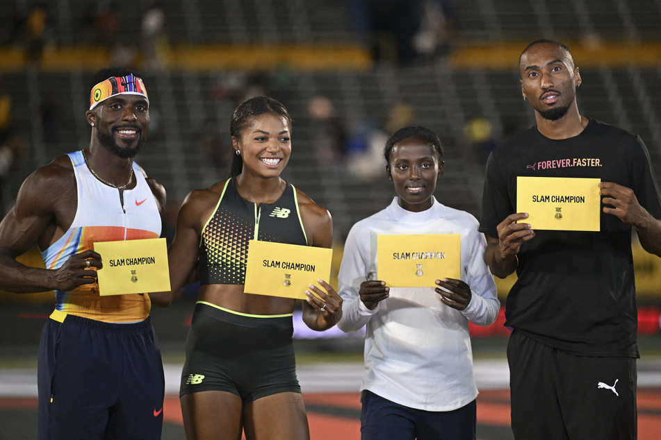 Gabby Thomas and Kenny Bednarek hit jackpot at Grand Slam Track meet
