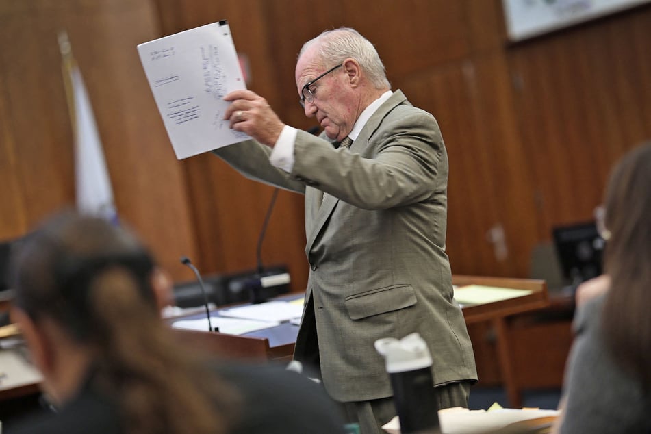 Lindsay Clancy's lead attorney, Kevin Reddington, appears in court at Plymouth Superior Court in Plymouth, Massachusetts, during cross examination on August 25, 2026. 