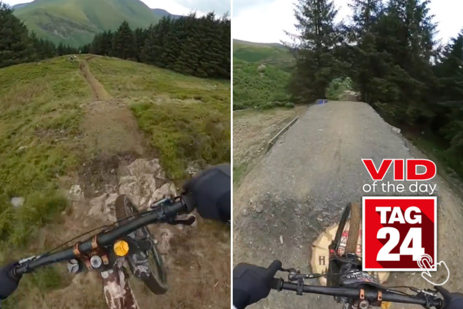 Viral Video of the Day for August 14, 2023: Speed demon takes mountain biking to the edge!
