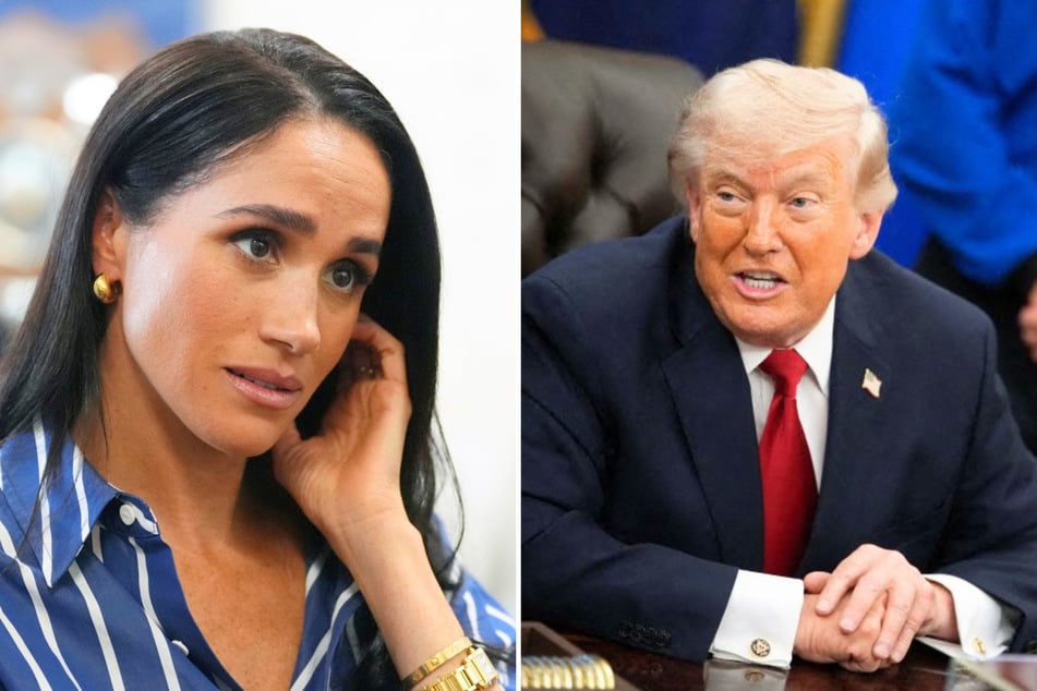A biographer claims that President Donald Trump (r) had some disparaging things to say about Meghan Markle (l) during a recent Oval Office meeting.