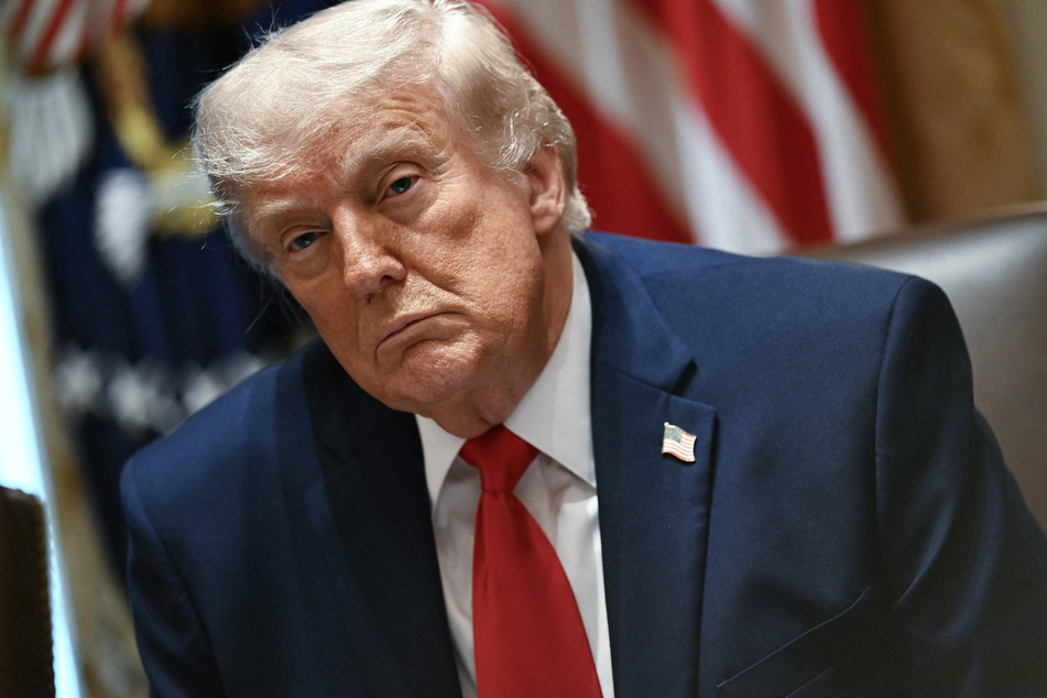President Donald Trump looks on during a cabinet meeting in the Cabinet Room of the White House in Washington, DC, on Wednesday.