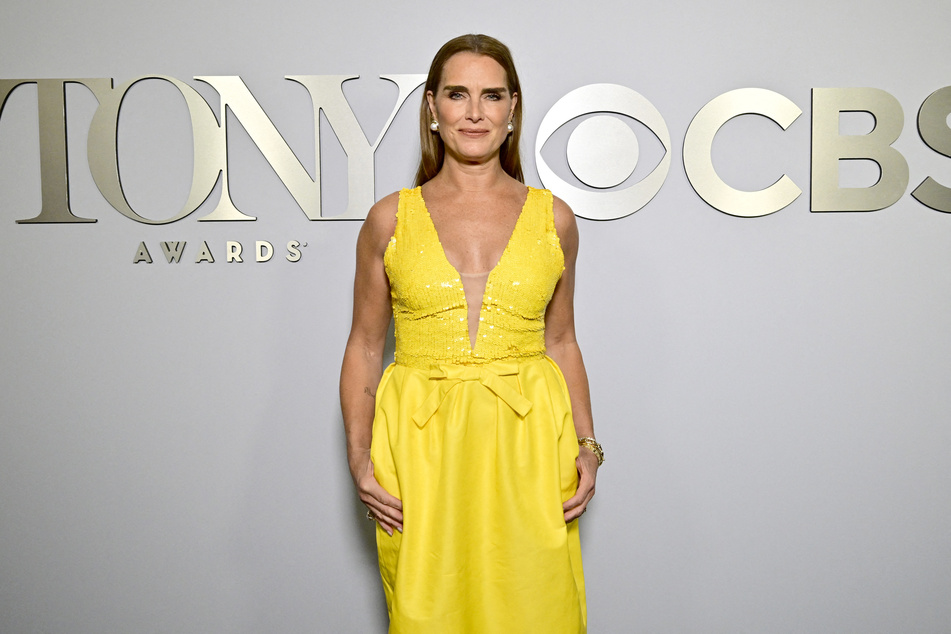 Brooke Shields attended the Tony Awards in a bright yellow dress and Croc shoes.