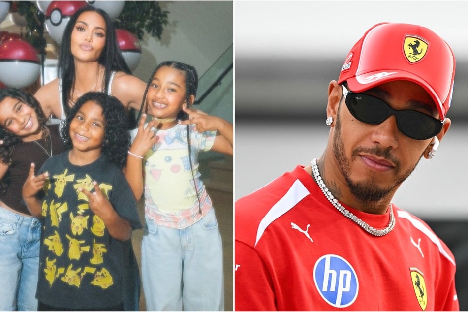 Kim Kardashian's boyfriend, Lewis Hamilton (r.), shared that he "loves" spending time with her four kids and dished on the special gift he got for them.