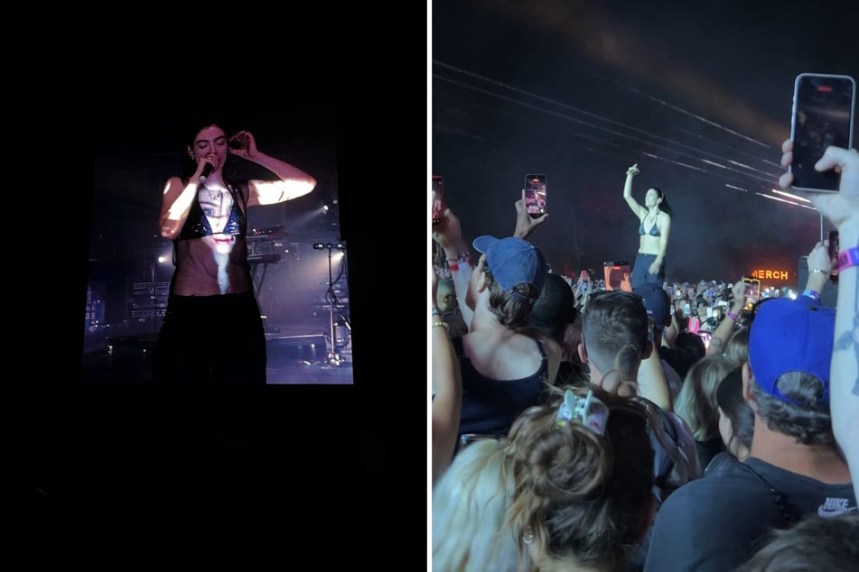 Lorde surprised fans by popping up on a smaller stage within the crowd to perform Ribs.