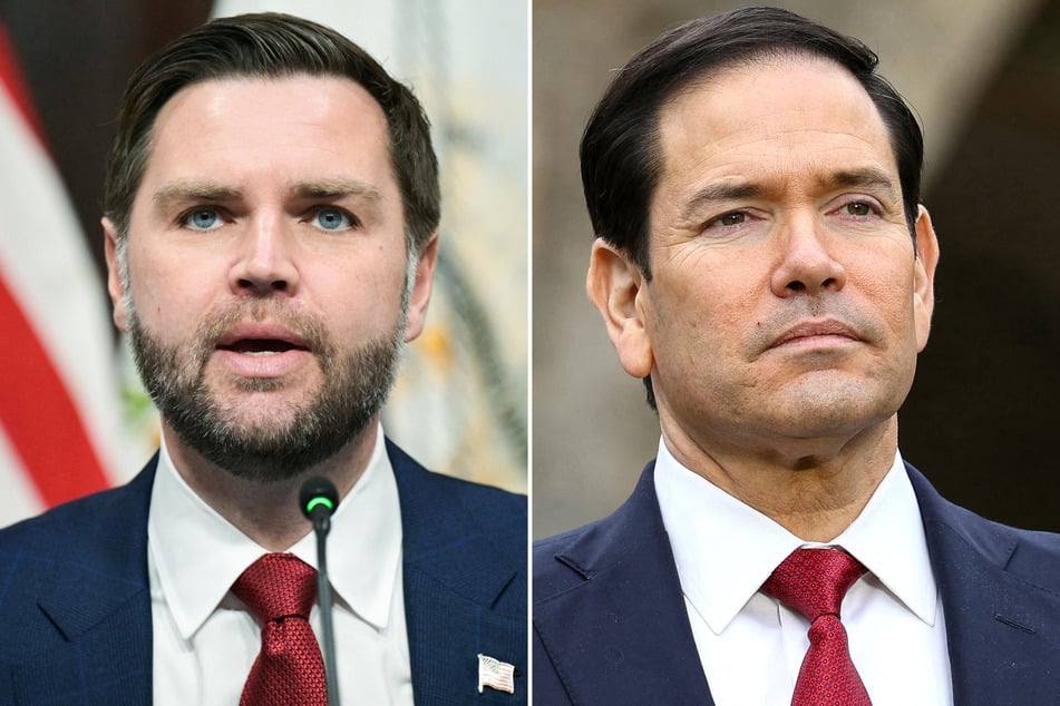 Republicans are increasing viewing the 2028 presidential primary as a two-man race between JD Vance (l.) and Marco Rubio.