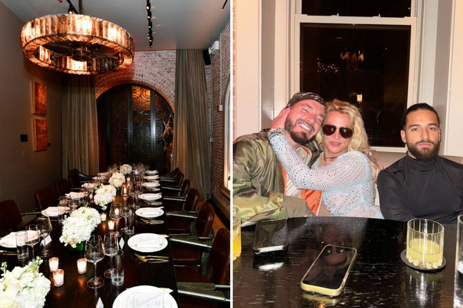 Britney Spears was seen at Zero Bond to promote her upcoming memoir alongside music pros J Balvin (l.) and Maluma (r.).