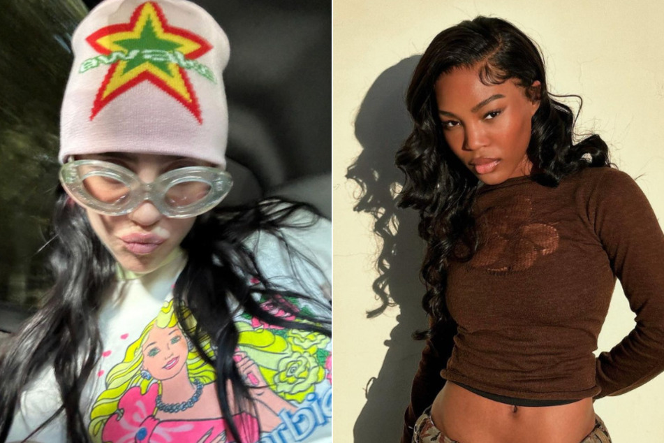 Billie Eilish (l.) was reportedly seen giving Youtuber Quenlin Blackwell a smooch at Coachella.