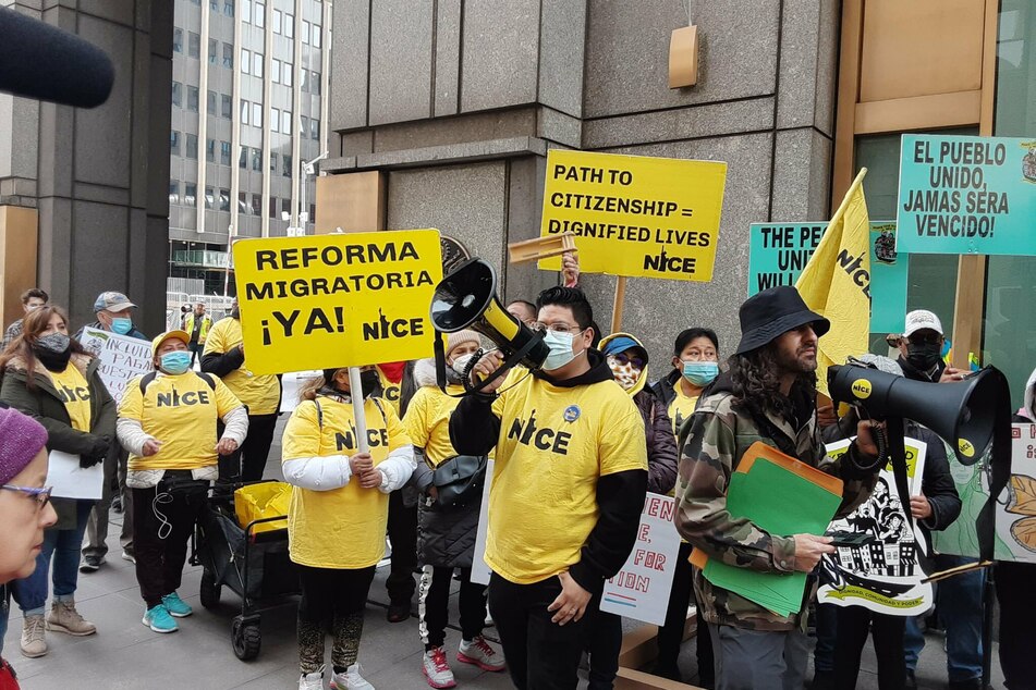 "We want freedom": NYC immigrant workers demand pathway to citizenship on Tax Day
