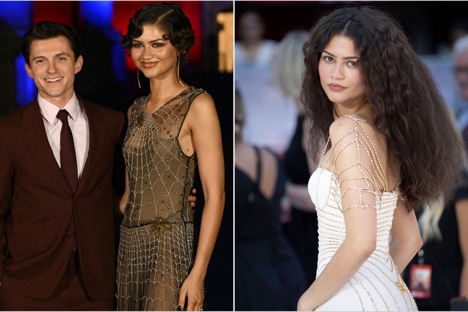 Zendaya said working with Tom Holland (l) is easy because he's her '"best friend" while slaying the London premiere of Spider-Man: Brand New Day.
