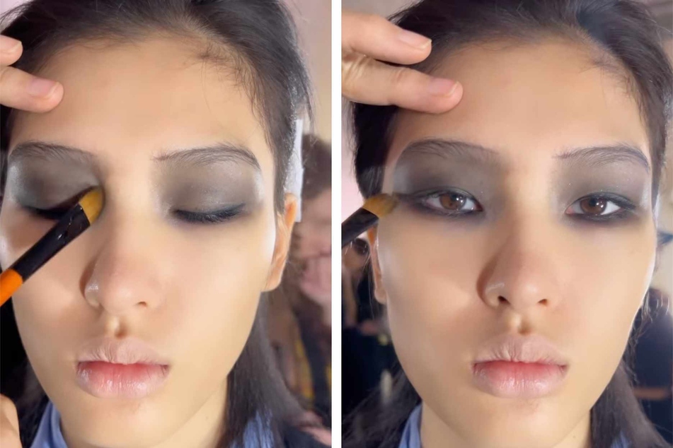 Diane Kendal created on-trend grungy eyeshadow smoky eye looks for the Altuzarra runway show.