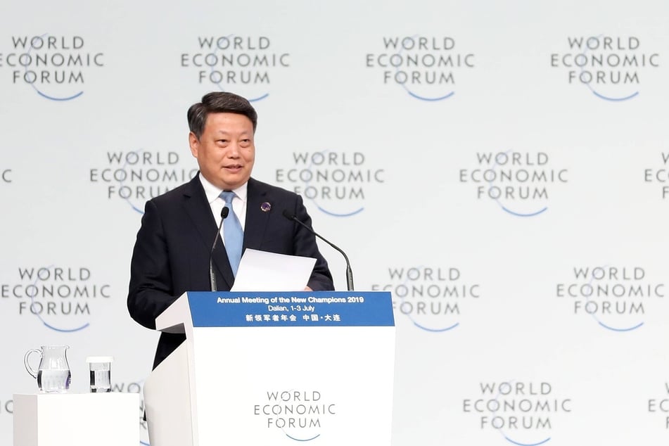 Tang Yijun speaks at the opening plenary of the Annual Meeting of the New Champions, also known as Summer Davos, in Dalian in northeast China's Liaoning Province on July 2, 2019.