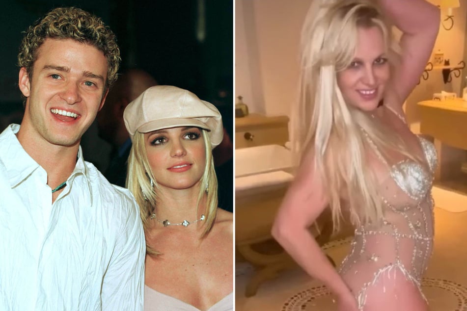 Did Britney Spears throw shade at her ex, Justin Timberlake (l.), with her spicy Instagram video?