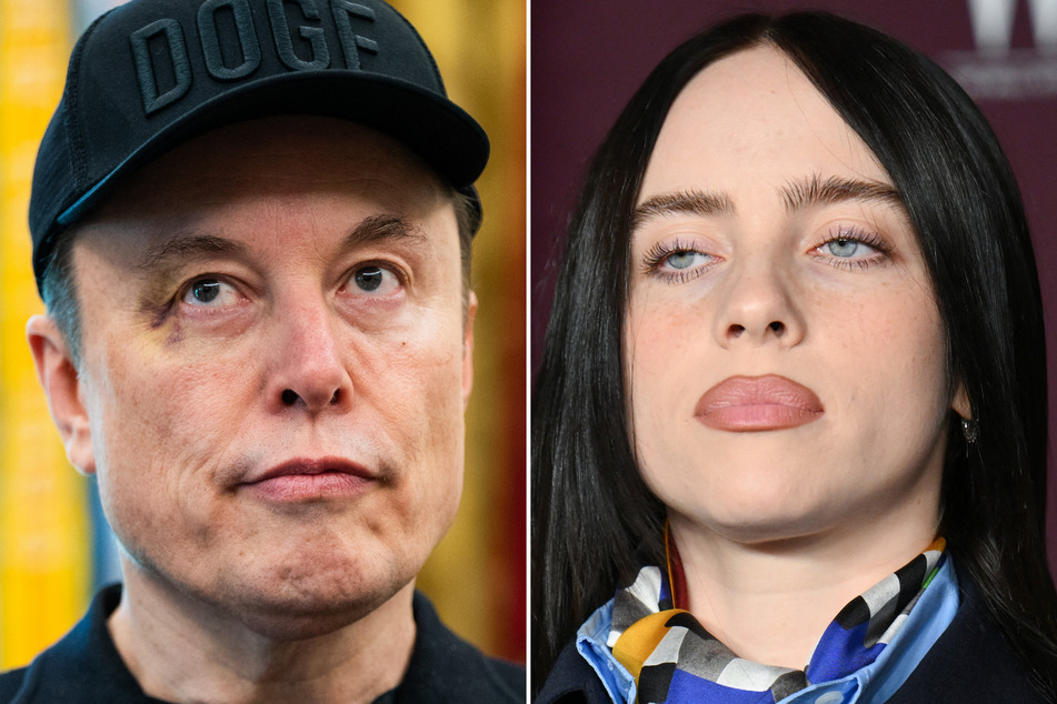 Tech billionaire Elon Musk (l.) clapped back at Billie Eilish after the pop star slammed him as "f**king pathetic" for hoarding his wealth.