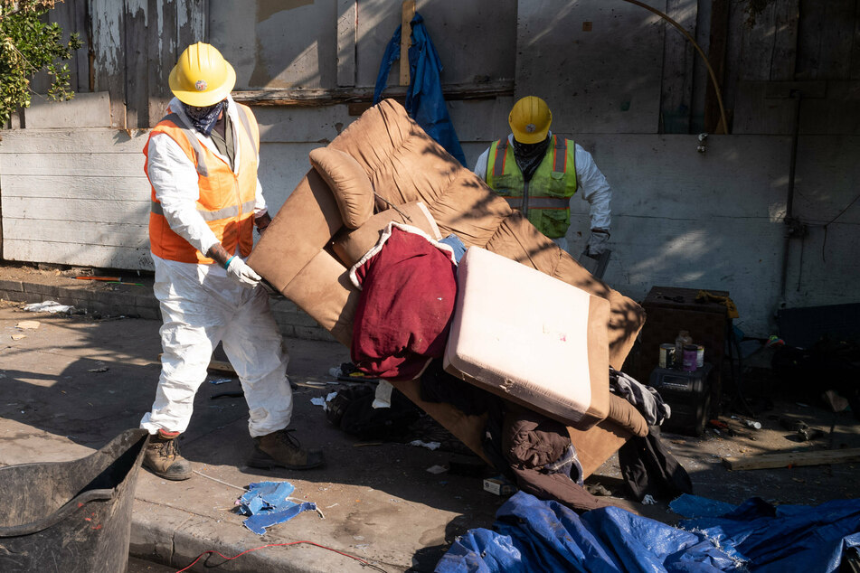 Homeless warned their stuff would be "demolished" if they didn't move ahead of the Oscars
