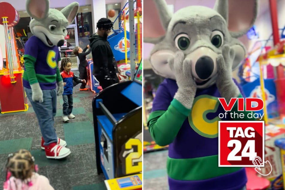 Viral Video of the Day for March 17, 2026: Mom catches hilarious Chuck E. Cheese mishap on camera