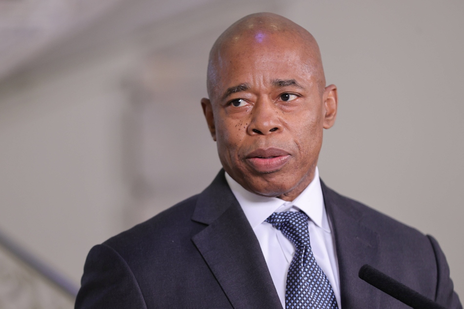 NYC Mayor Eric Adams giving a press conference at City Hall on February 11, 2022.