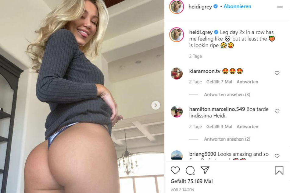 Heidi Grey's smile isn't the only thing attracting attention in this pic.