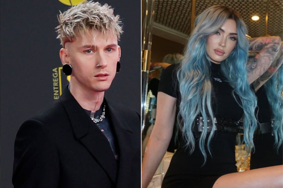 Megan Fox (r.) got support from her ex-fiancé Machine Gun Kelly on her latest Instagram post.