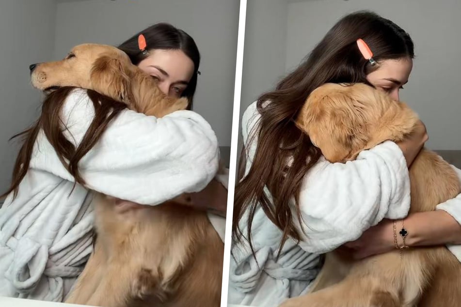 TikToker Raelynn has gone viral for sharing an adorable moment with her beloved golden retriever named Rubie.