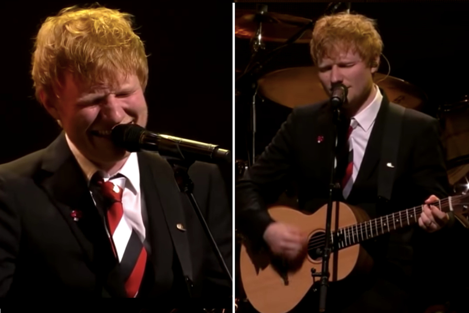 Ed Sheeran sings moving tribute and exits the stage in tears