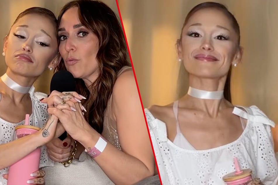 Ariana Grande (r) gave Broadway star Jessica Vosk the ultimate backstage experience at her Eternal Sunshine Tour in New York City!