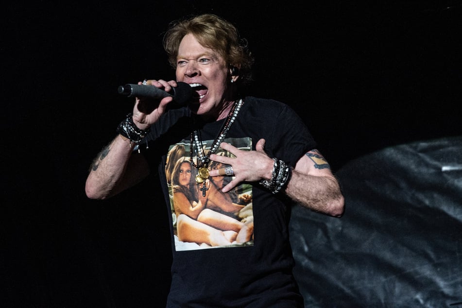 Axl Rose, lead singer of the hard rock band Guns N' Roses, performs on June 17, 2023.