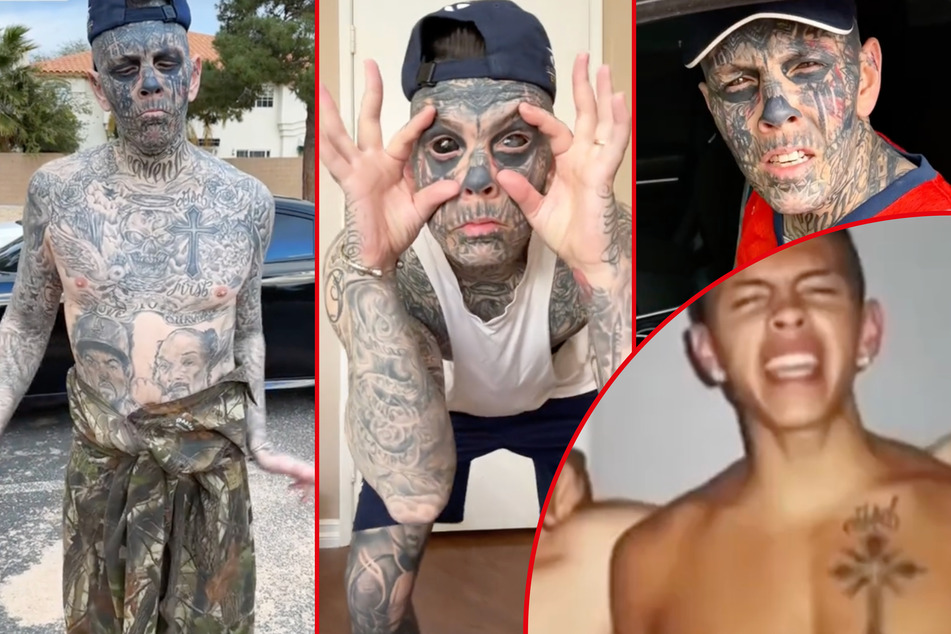 Heavily-tatted cancer survivor shows how he looked before extreme $70K transformation