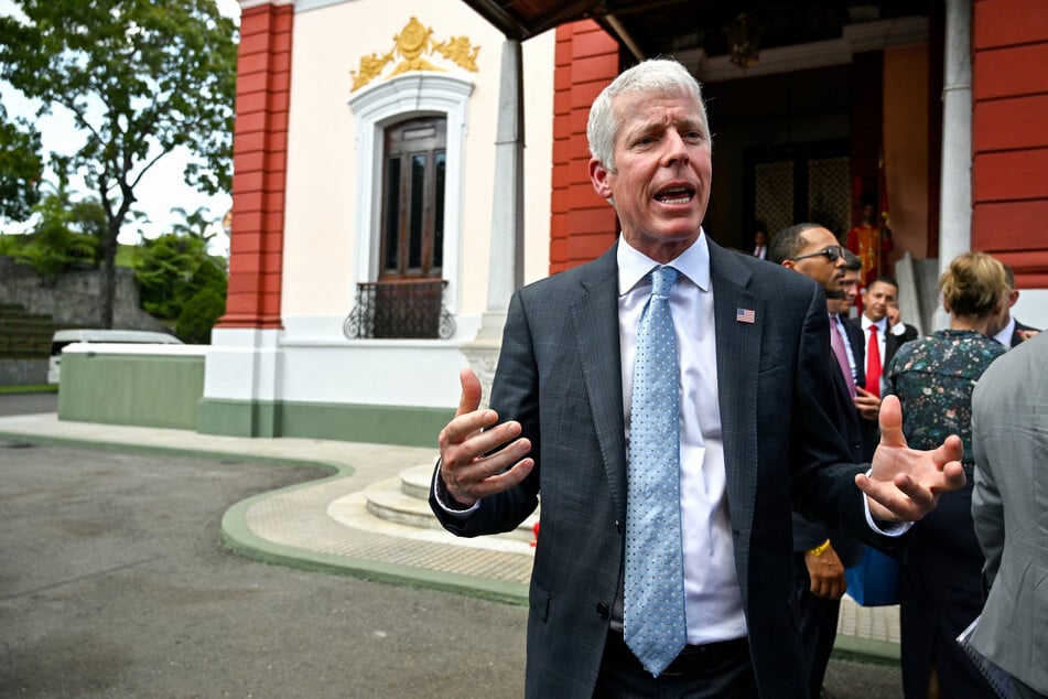 US Energy Secretary Chris Wright speaks to the media after the signing of an oil agreement with Venezuela at the Miraflores Presidential Palace in Caracas on September 2, 2026.