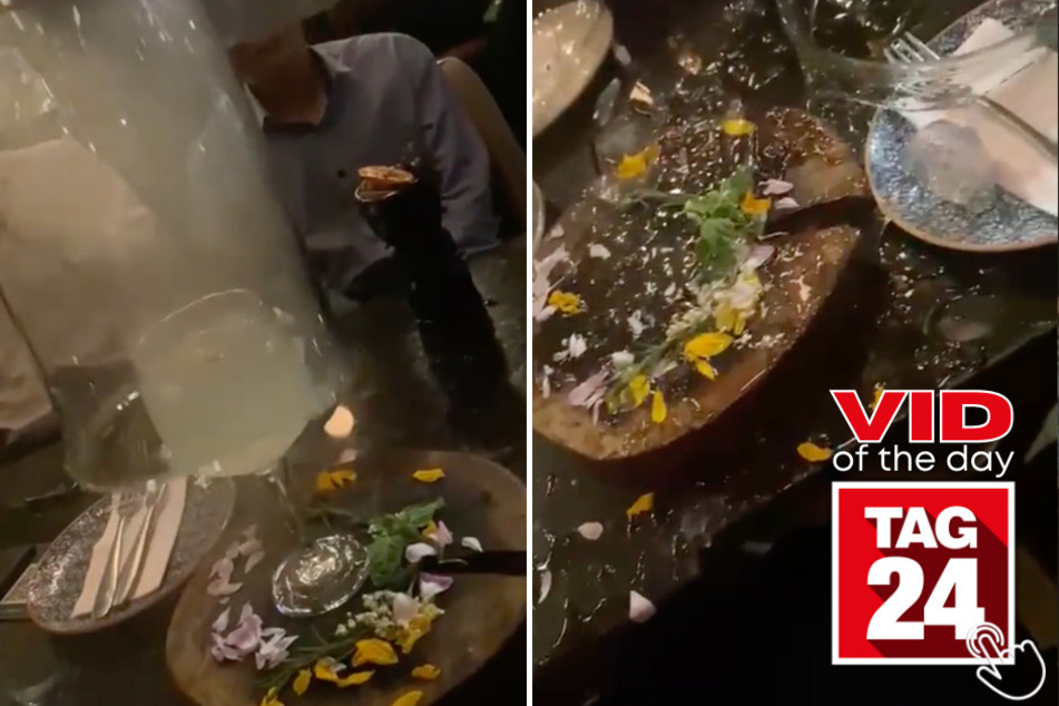 Today's Viral Video of the Day shows a complete fail at a restaurant when a cocktail reveal turns into a cleanup on aisle 9!