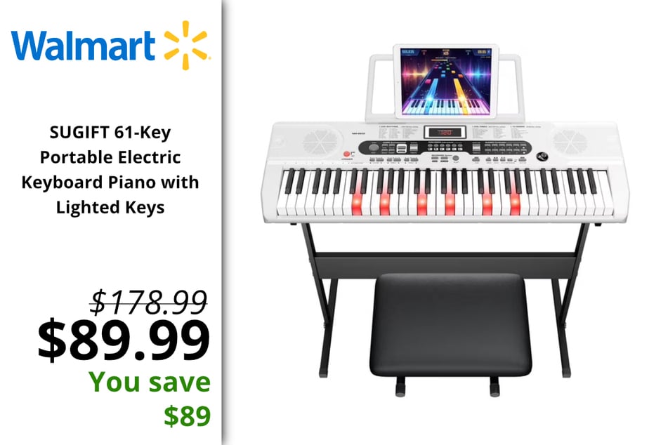 This keyboard is equipped with a library of sound settings and the light-up keys help you learn faster!