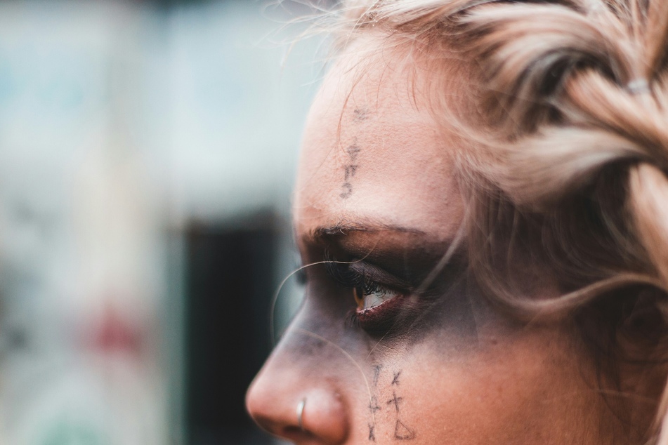 Sally Moss covered herself in so many radical tattoos that some men accuse her of worshiping the devil. (Stock Image)