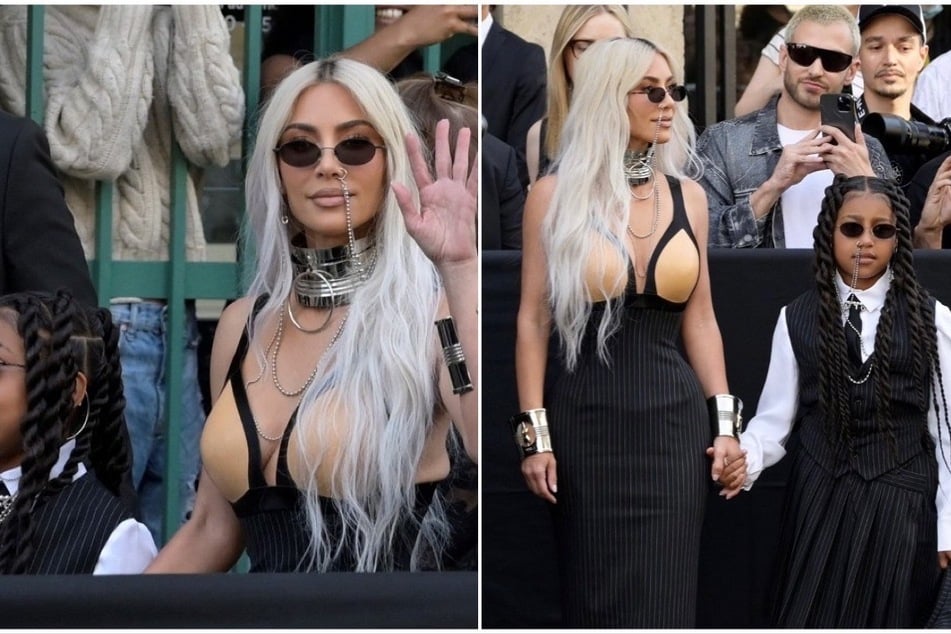 Kim Kardashian and North West have matching moment at Paris Fashion Week