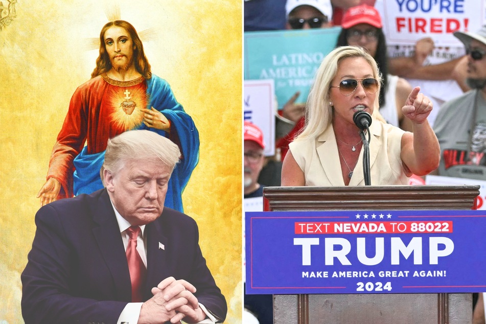 During a recent speech, Congresswoman Marjorie Taylor Greene (r.) compared Donald Trump to Jesus Christ, claiming both are convicted felons.