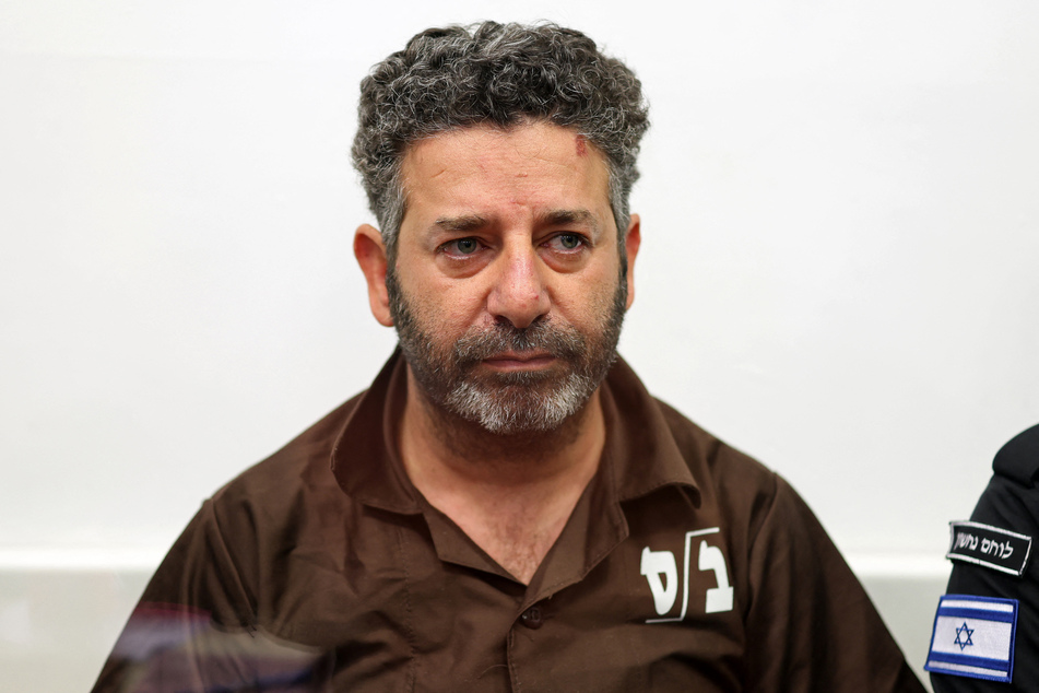 Spanish activist Saif Abu Keshek arrives at an Israeli court in Ashkelon on May 3, 2026.