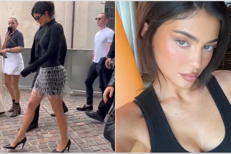 Kylie Jenner rocks crystals at Milan Fashion Week