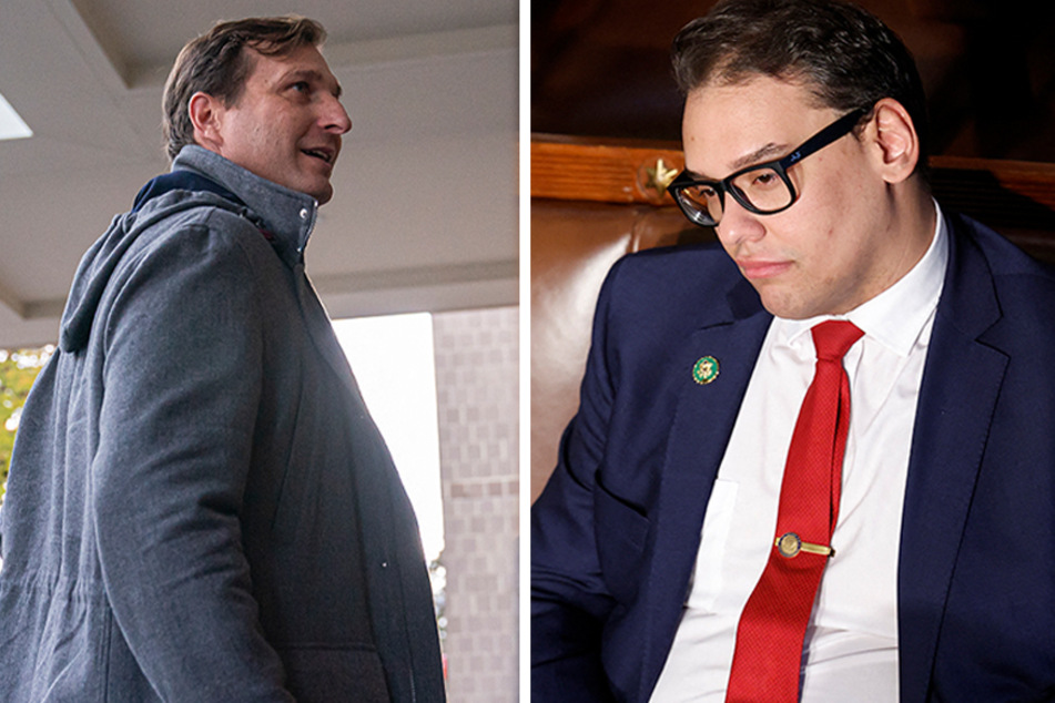 Reps. Dan Goldman (l) and Ritchie Torres requested that the House Ethics panel investigate Rep. George Santos (r).