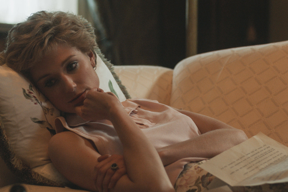 Season 5 of Netflix's The Crown depicts a fictional account of the crumbling marriage of Prince Charles and Princess Diana, played by Elizabeth Debick (pictured).