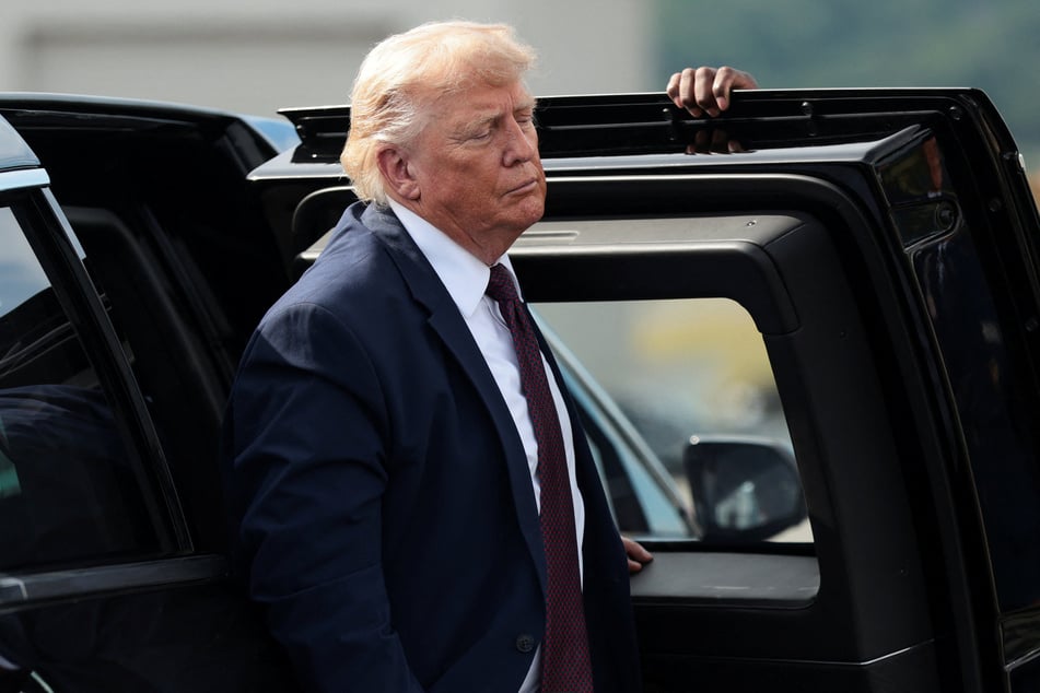 President Donald Trump arrives to depart Reading Regional Airport in Reading, Pennsylvania, on June 23, 2026.