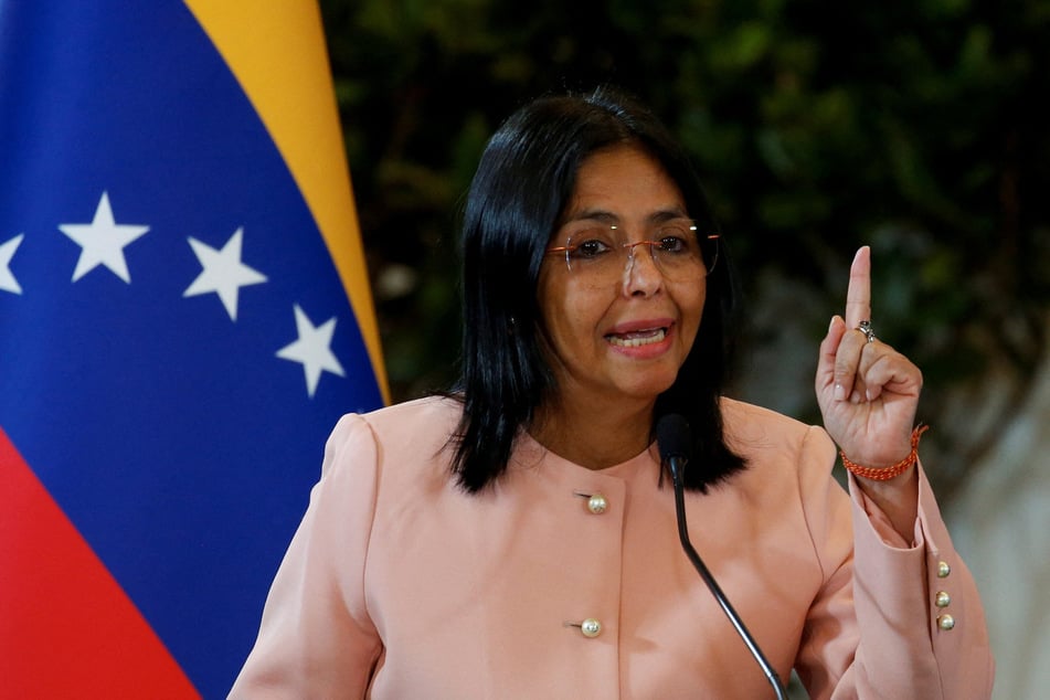Venezuela's Vice President Delcy Rodriguez speaks during a session of the National Council for Sovereignty and Peace in Caracas on September 29, 2025.
