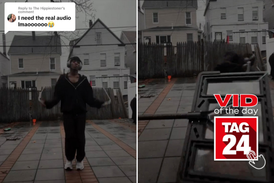 Viral Video of the Day for January 28, 2024: Basketball hoop crashes girl's jump rope fun!