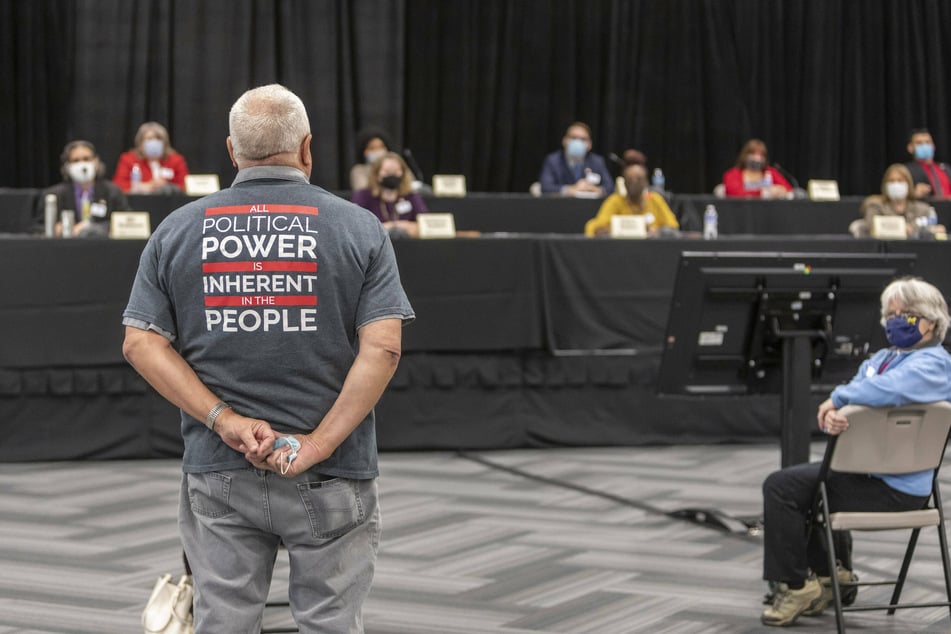 The Independent Citizens Redistricting Commission in Jackson, Michigan, holds its first public hearing in advance of redrawing the maps for Michigan's Congressional and legislative districts.