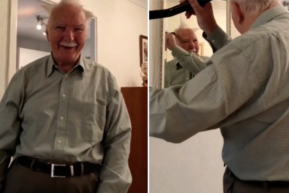 Old is gold: grandpa shows off his new 'do and Reddit loves it