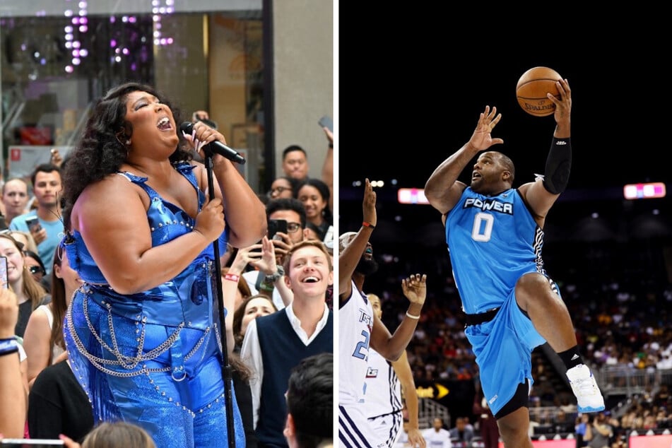 Former NBA champion Glen "Big Baby" Davis shoots his shot with Lizzo!