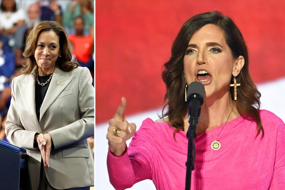 Congresswoman Nancy Mace (r.) is facing heavy criticism after she insisted on mispronouncing Kamala Harris's name during a recent panel discussion.
