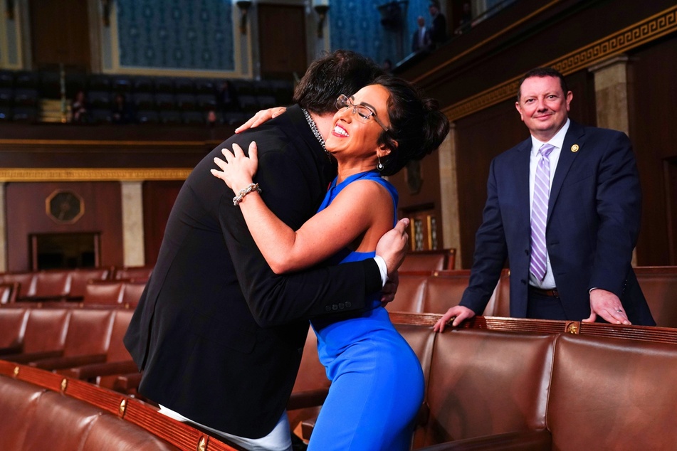 Ousted Congressman George Santos (l.) recently donated to Lauren Boebert's campaign, as it struggled to raise funds for the first quarter of the year.