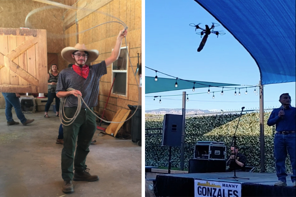 "Dong on a drone": Political event interrupted by flying sex toy and swinging punches