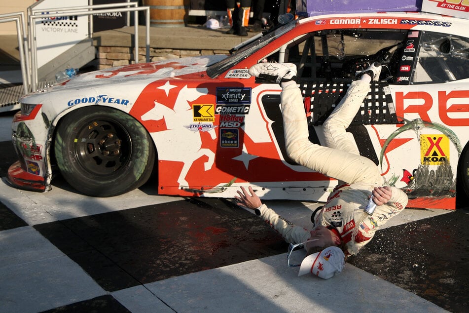 NASCAR driver suffers brutal injury in fall while celebrating win