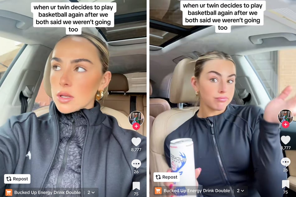 Hanna Cavinder (l.) hilariously expressed her feelings over her sister Haley Cavinder's (r.) return to college basketball via a viral TikTok trend.